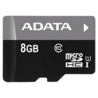 Карта памяти MicroSD 8 Гб A-DATA  класс 10 Premier UHS-I без адаптера